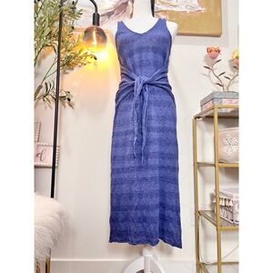 FP Beach Free People Blue Knit Tie Front Midi Dress Sleeveless XS